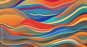 Waves in tropical colors asian patterns for Asian American and Native Hawaiian heritage Pacific Islander Heritage Month (APAHM) or asian american pacific islander (AAPI) heritage month in may 4K