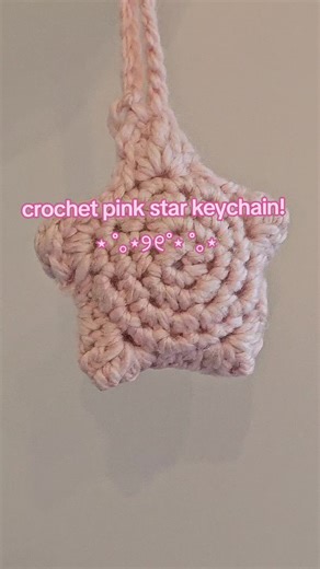Crochet Pink Star Keychain Tutorial