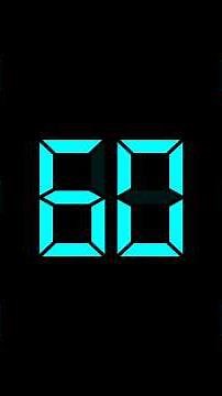 SILENT - 60 Second Countdown Timer - LCD Bold - Blue - 1 Minute