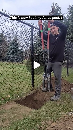 Ben Meyers on Instagram: "This is how I set my fence posts. I dig down atleast 4' (which is the frost line). After putting the post in place, using a string line I backfill the hole with exactly what came out. Compact it as you go, and use water to help compact. Keep the post plumb as you fill. My dad and I have been doing posts this way for 20+ years without any issues. #fencebuilding #fenceinstallation #fenceposts #diyfence #fencebuilder #privacyfence #carpentrytools #carpentrywork #clamdigger