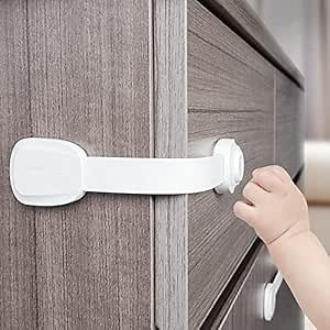 Child Safety Cabinet Locks - (6 Pack) Baby Proofing Latches, Cabinet Drawer Baby Safety Locks, Multifunction, Strong Adhesive Tapes Included, Easy to Use, No Tools Needed.