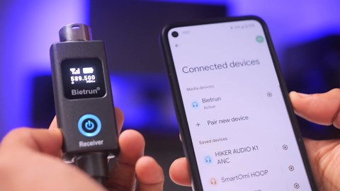 Bietrun Wireless XLR Transmitter Receiver, XLR Wired to Wireless Mic Adapter, UHF 230ft Range, 30 Channels, Receiver with Bluetooth, to 1/4'' Adapter, for Dynamic/Condenser Mics, Audio Interface