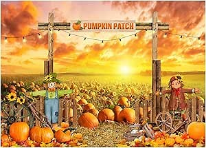 Autumn Pumpkin Patch Photography Backdrop 7x5FT FW66