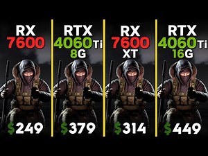 RX 7600 vs RTX 4060 Ti 8GB vs RX 7600 XT vs RTX 4060 Ti 16GB | Ryzen 7 7800x3D | Tested in 15 games