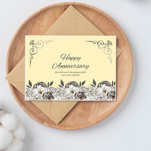 Romantic Love Printable Anniversary Card: A6 Design (digital Download) - Etsy