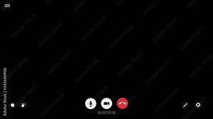 Animated video chat user interface, video calls window overlay with transparency