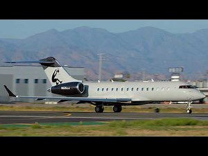 VAN NUYS AIRPORT PLANESPOTTING | Private Jet Action on Runway 16R