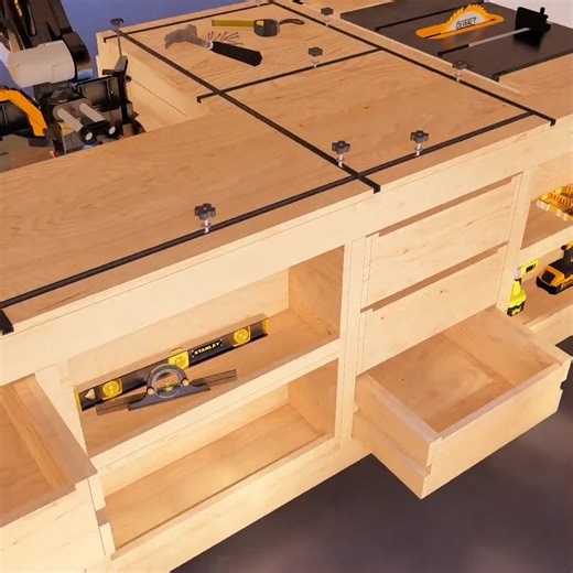 4x8 Ft DIY Foldable Garage Workbench Plans – Space-saving Design With T-track Slots, Shelves, Drawers, Foldable and Expandable Work Surfaces - Etsy