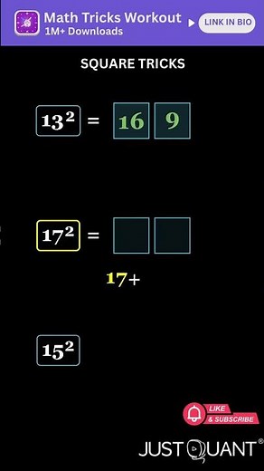 Vedic Math Tricks - Square Tricks - Mental Maths - Easy Math Tricks - Quick Math Tricks #mathtricks