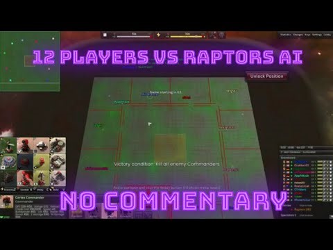 12 player battle against Alien Raptor AI in Beyond All Reason epic