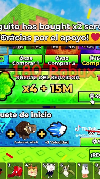 Server con maxima suerte en patea un lucky block #stealabrainrot #roblox #tioburguito #tioburguerbv