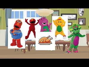 barney and elmo misbehaves on Thanksgiving and gets grounded