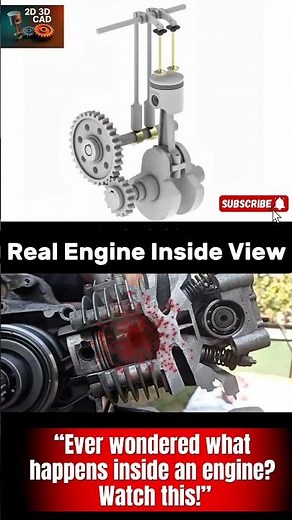 4 Stroke Engine Working Explained | Inside Engine Mechanism Animation + Real Cut View