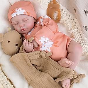 Aori Lifelike Reborn Baby Dolls Realistic Reborn Dolls 20 Inch Weighted Newborn Girl Doll with Cloth Body and Sleeping Eyes for Girls Age 3 and Gift Giving
