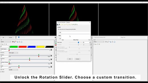That Lock symbol isn't just there for fun. Click on it to find an advanced menu about effect transitions! #lightorama | Light-O-Rama