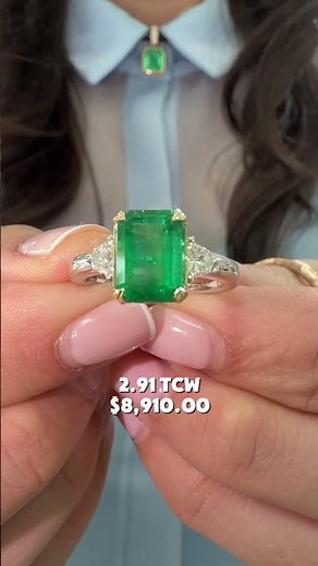 Least to Most Expensive Colombian Emerald Three Stone Rings | Emerald Price and Quality Comparison