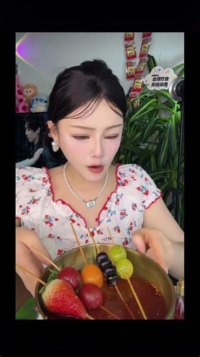 ASMR Tanghulu Mukbang Eating Sounds | Candied Fruit & Crispy Fried Skewers Show