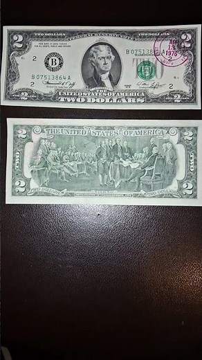 1976 UNCIRCULATED $2 DOLLAR BILL WITH THE BANK STAMP