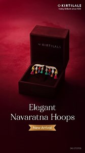 8.2K views · 10K reactions | History meets modern elegance in our newest arrival - the Navaratna Hoops! The earring boasts nine captivating gemstones, a nod to the ancient tradition of "Navaratna," meaning 'nine gems.' These beautiful hoops share stories of the past and burst with a stunning array of colours when they move. Shop the Navaratna Hoops online or visit a Kirtilals store today! #kirtilalsjewellers #Kirtilals | Kirtilals | Facebook