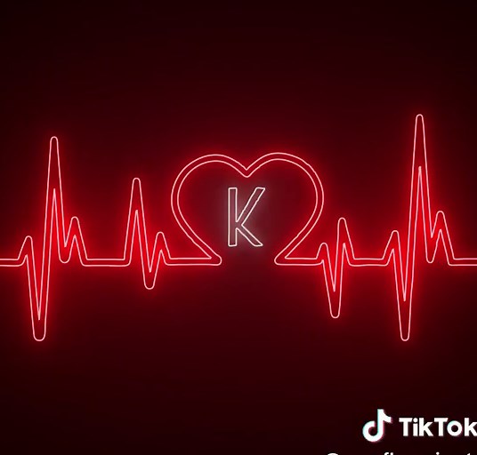 Letter K Heart Rhythm Wallpaper Neon Love Couple Neon
