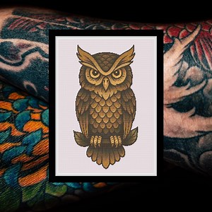 Owl Tattoo - Stitch Pattern - PDF Pattern - Etsy Australia