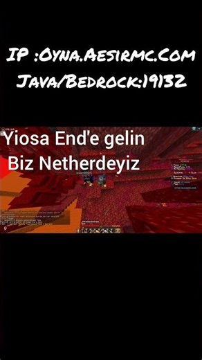 IP :Oyna.Aesirmc.com Java ve Bedrock sunucuya gelip beni bulanlara kit hediye #aesirmc