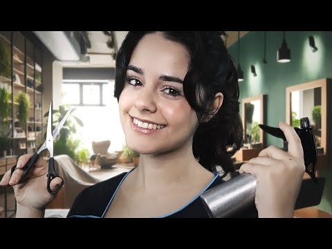ASMR HAIR SALON Roleplay 💇‍♂️ Relaxing Brushing, haircut, spray, shave, style