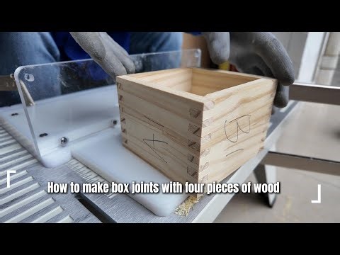How to make box joints with four pieces of wood