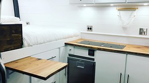 I converted my van with a bed and kitchen but people see my banana hammock first