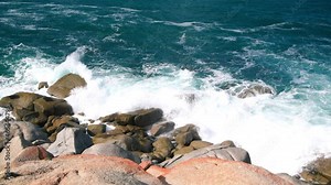 Granite Island rocks along the coastline, South Australia