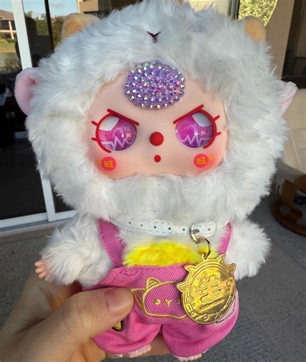Lunar Chinese Zodiac Sheep Art Doll | Rare Eye Variant | Hand-applied Rhinestones - Etsy