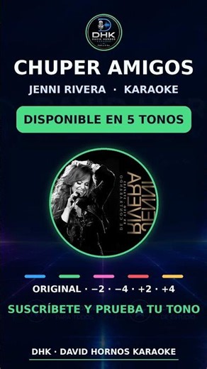 🎤 CHUPER AMIGOS - Jenni Rivera | Karaoke en 5 tonos #Shorts