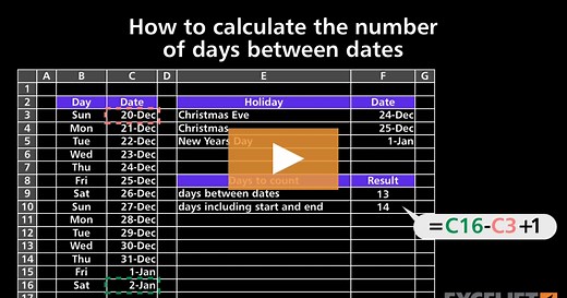 How to calculate the number of days between dates
