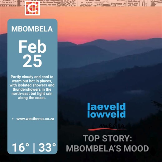 Your weather for today! | Mpumalanga News