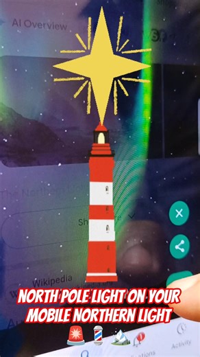 north pole light on your mobile Northern light 🚨💈🏔️ #azarchannel #google #pole