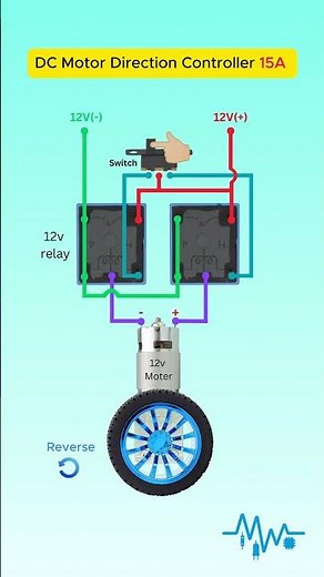 12V High Power Motor Direction Control Using Relays #Shorts