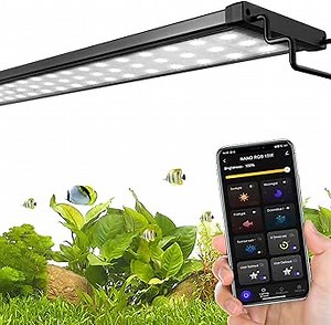 Smart Aquarium Light, LED Aquarium Light with App Control, Full Spectrum Fish Tank Light,24/7 Lighting Cycle, 5 Modes,Adjustable Timer,8 Colors,25W Fish Tank Light for 18"-24" Freshwater Planted Tank