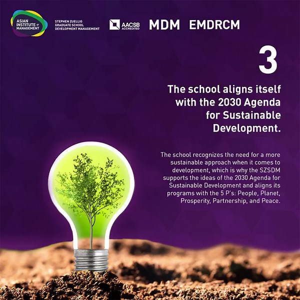 26 reactions | The Stephen Zuellig Graduate School of Development Management (SZSDM) aims to mold the next generation of development managers and disaster and crisis professionals across sectors through the Master in Development Management (MDM) and the Executive Master in Disaster Risk and Crisis Management (EMDRCM) programs. Know more about AIM's SZSDM here: https://go.aim.edu/5facts | Asian Institute of Management | Facebook
