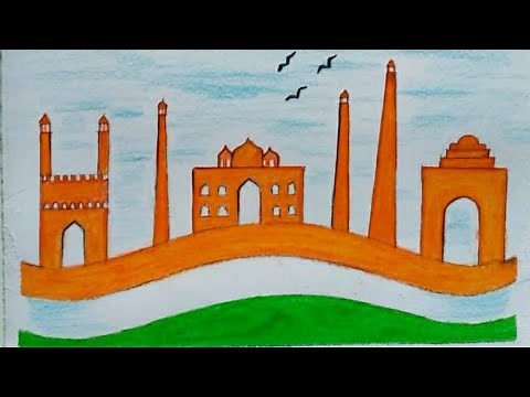 How to Draw Simple Republic Day Special Image For Kids | Independence Day Drawing For Beginners