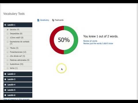 Vista Higher Learning Using Vocabulary Tools