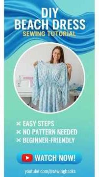 Sew Your Perfect Beach Cover-Up in 5 min! ☀️ Easy DIY Summer Outfit
