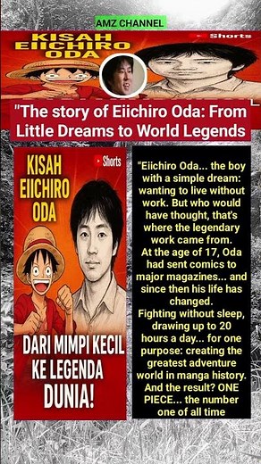 "The story of Eiichiro Oda: From Little Dreams to World Legends#EiichiroOda #OdaSensei #OnePiece
