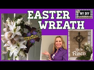 Easter wreath with cross | Religious Easter Decorations | INEXPENSIVE!