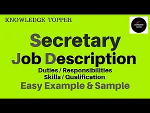 Secretary Job Description | Secretary Duties and Responsibilities | Secretary Roles Responsibilities