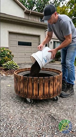 Günstiger Garten-Pflanzkübel aus recycelten Reifen