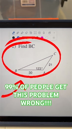Can You Solve THIS Side length Using The Law Of Cosines FAST? #shorts #viralshorts