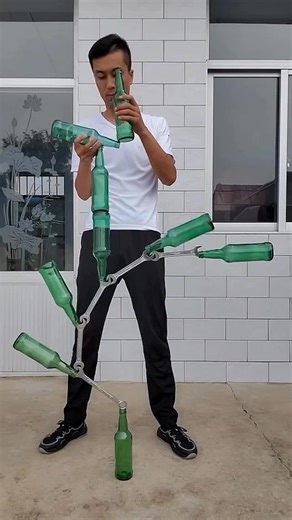 Art and Craft 🎨 on Instagram: "The art of balance is a mesmerizing spectacle performed by a man with an extraordinary talent for equilibrium. He can balance any object he imagines, transforming everyday items into breathtaking displays of stability and artistry. Picture bottles meticulously placed below, supporting a table perched precariously on one leg, all held in perfect harmony. His performances are not just feats of physical prowess but artistic expressions that challenge our perceptions