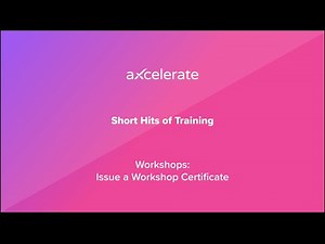Workshops Series Ep.14 - Issue a Workshop Certificate