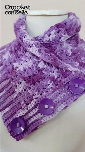 Cuello a crochet con un solo rectángulo