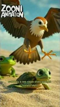 Sea Eagle Attacks Baby Turtles! 🦅🐢 Ocean Rescue | Part 1 | Zooni Animation